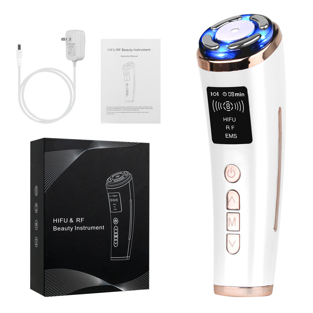 HIFU 3in1 Facial Machine: Wrinkle Removal, Ultrasound RF EMS, Skin Rejuvenation, AntiAging(white)