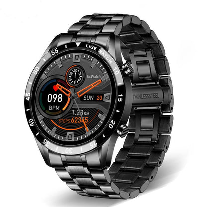 Smart Watch Men, 1.3 "Inch Touchscreen Phone Watch Men Smart Watch with Heart Rate Sleep Monitor Activity Tracker IP67 Waterproof Stainless Steel Band StopWatch for IOS Android(silver)