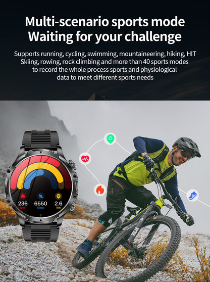 Smartwatch AK75 Flashlight Bluetooth Calling Long Battery Life Outdoor