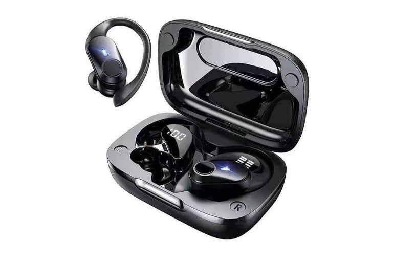 Wireless Earbuds Bluetooth Headphones with Deep Bass Stereo OverEar buds Black - Chronus