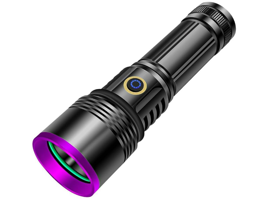 30W 365nm UV Torch Light USB Rechargeable Black Light Torches High Power UV Light for Resin Curing,Pet Urine Detection,Bed Bugs(Black) - Chronus