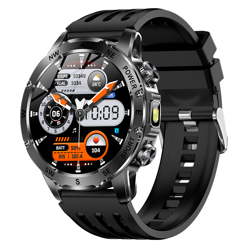 AK92 Smartwatch Men 1.53 inch 800mAh Big Battery Bluetooth Call IP68 Waterproof Compass 123 Sport Modes Android iOS