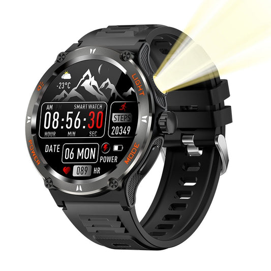 Chronus 1.53" HD Screen Smart Watch for Men: Fitness Tracker, Waterproof, Heart Rate, LED Flashlight, Bluetooth Call