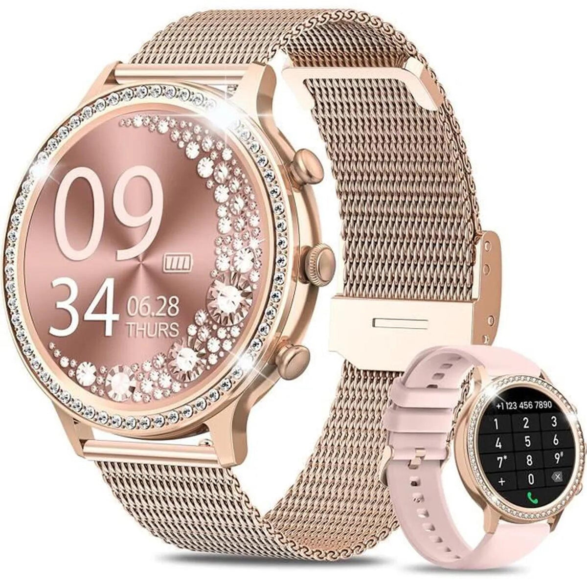 Women’s Smartwatch, 1.32″ HD Screen, Bluetooth Calls, 5ATM – PT & ES Local Express (~4 Days)