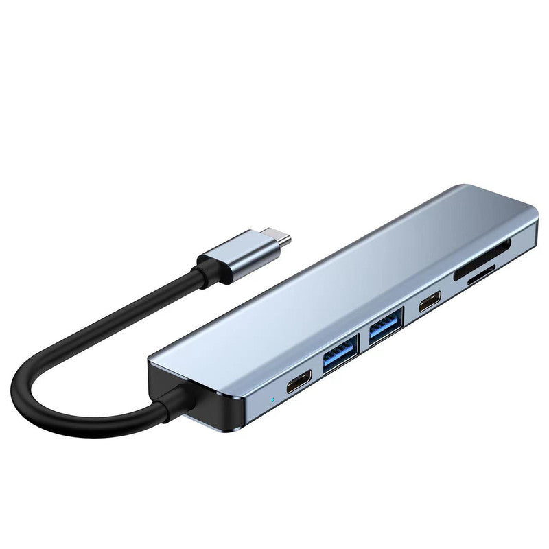 USB C Hub 7 in 1, USB C Adapter with 4K HDMI, Two USBC Ports, sliver - Chronus