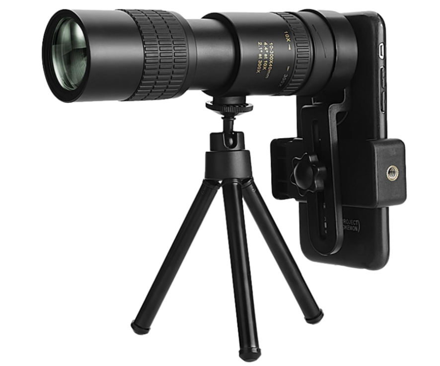 Telescope 4K 10300X40mm Telephoto Monocular, Super Zoom High Powered Waterproof Night Vision Handheld Skyscope Monoscope for Android iPhone(Black) - Chronus