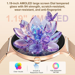 Chronus Women's Exclusive Health Companion 1.19" tempered glass dial, ultra-thin design, focus on women's health, IP68 waterproof, light luxury smart watch - Chronus