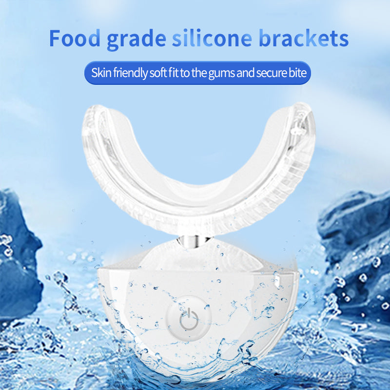 Wireless U-Shaped Sonic Teeth Whitening Device – Food-Grade Silicone, Antibacterial, Long-Lasting & Waterproof