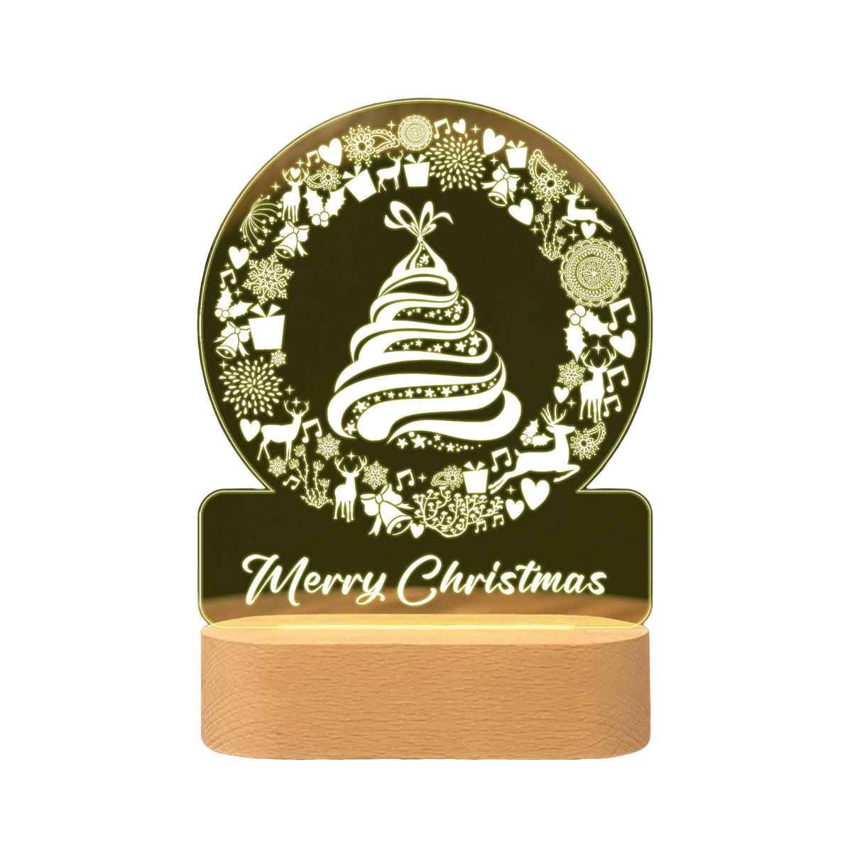 Christmas themed scene personalized night light table gift - Chronus