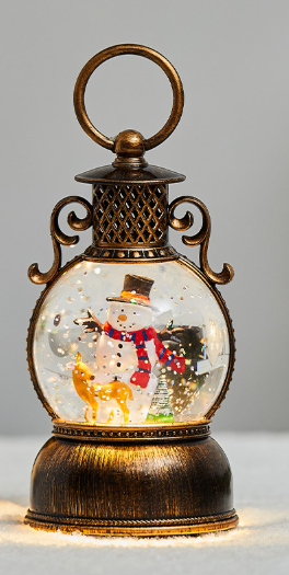 Christmas decoration luminous retro portable wind lantern ornaments USB music snow small oil lamp arrangement supplies - Chronus