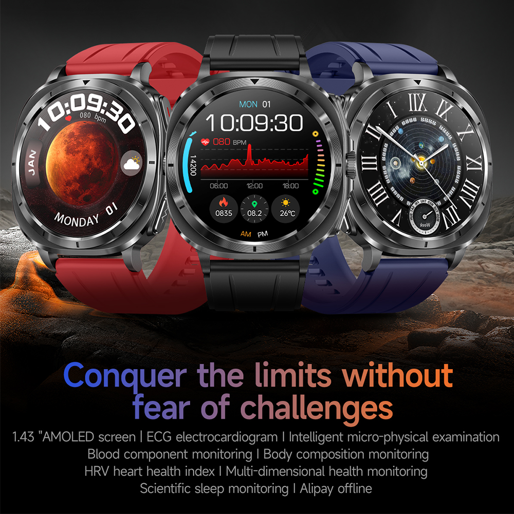 ET492 AMOLED Bluetooth Calling NFC Mood Detection Smartwatch