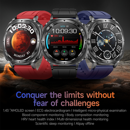 ET492 AMOLED Bluetooth Calling NFC Mood Detection Smartwatch