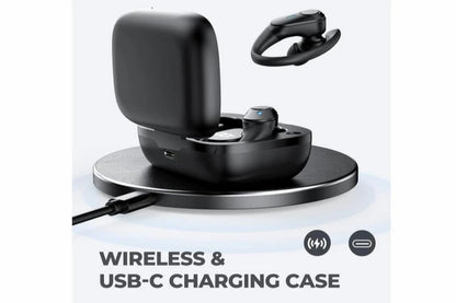 Wireless Earbuds Bluetooth Headphones with Deep Bass Stereo OverEar buds Black