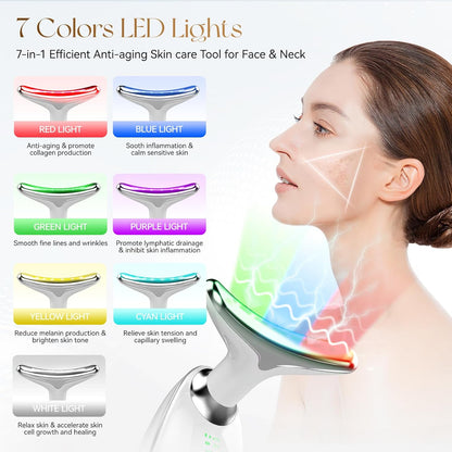 LED Face Sculptor for Skin Tightening and Neck Lifting, 45°C EMS Massage Face Tightening Machine for Women