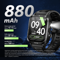 KT89 Smartwatch with 3ATM Waterproof Protection and Long-Lasting 25-Day Battery Life