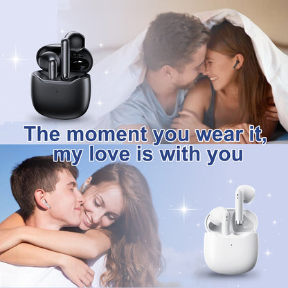 2 Pack Wireless Earbuds Bluetooth 5.3, Black & White HiFi Earphones, Noise Cancelling, 32Hrs Playtime, IP7 Waterproof, Gift for Couples