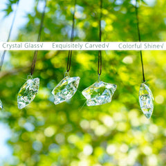 Set of 6 Crystal Glass Christmas Ornaments Clear Faceted Glass Christmas Star Crystal Hanging Ornaments for Xmas Tree Winter New Year Party Supplies - Chronus