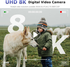 8K Digital Camera for Photography, 88MP WiFi Vlogging Camera for YouTube with 18X Digital Zoom (Black)