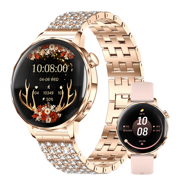 I220 Smartwatch Bluetooth Call 1.27 inch HD Display Heart Rate SpO2 Fitness Tracker for Women