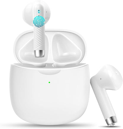 Wireless Earbuds, Bluetooth 5.3 Earbuds Stereo Bass, Bluetooth Headphones in Ear Noise Cancelling Mic, Earphones IP7 Waterproof Sports, 32H Playtime USB C Mini Charging Case Ear Buds for Android iOS