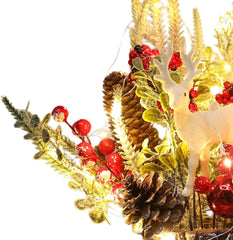 Xmas Decor Small Christmas Tree with Lights - Artificial Tabletop Lighted Mini Christmas Tree with Christmas Ornaments Gnomes Indoor for Office Desk Home Decorations - Chronus