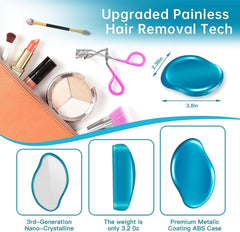 Hair Eraser, Painless Exfoliation Epilator, Blue, Not Water Resistant, 1 Count, Battery Powered, Hair Removal Tool