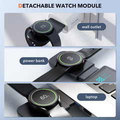 Samsung Wireless Charger 3 in 1 Charging Station Galaxy Watch Charger for Samsung S24 Ultra Plus S23 S22 S21 S20 Z Fold Flip6/5/4/3(Black) - Chronus