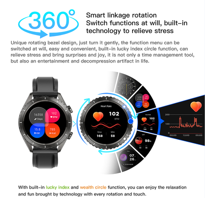 Smart Watch 1.43-inch AMOLED Large Screen, IP68 Waterproof, Women's Health Reminder, Chat-GPT