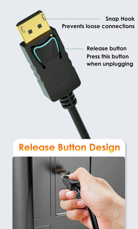 DisplayPort to HDMI Cable 6ft, 4K DP to HDMI Cable Adapter, Uni-Directional DP 1.2 to HDMI 1.4 Cable Compatible with PC TV Monitor Projector Laptop Dell HP and More(Black) - Chronus