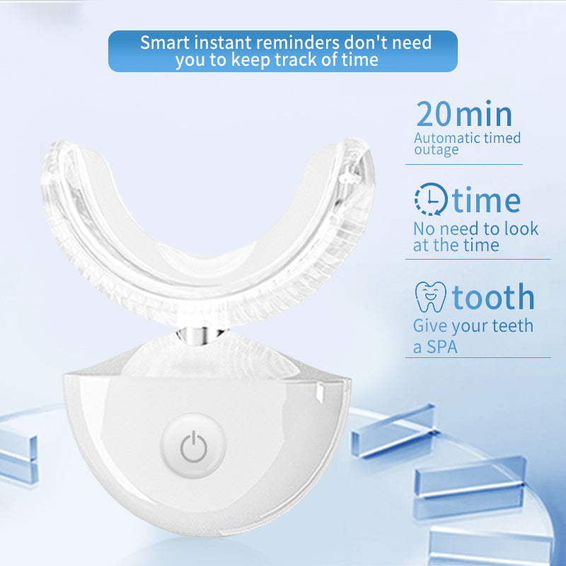 Wireless U-Shaped Sonic Teeth Whitening Device – Food-Grade Silicone, Antibacterial, Long-Lasting & Waterproof