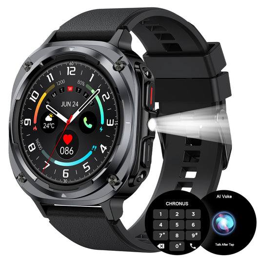 Chronus 1.39"IPX8 Outdoor Fitness Watch with Outdoor lighting,100+ sport Modes, Heart Rate
