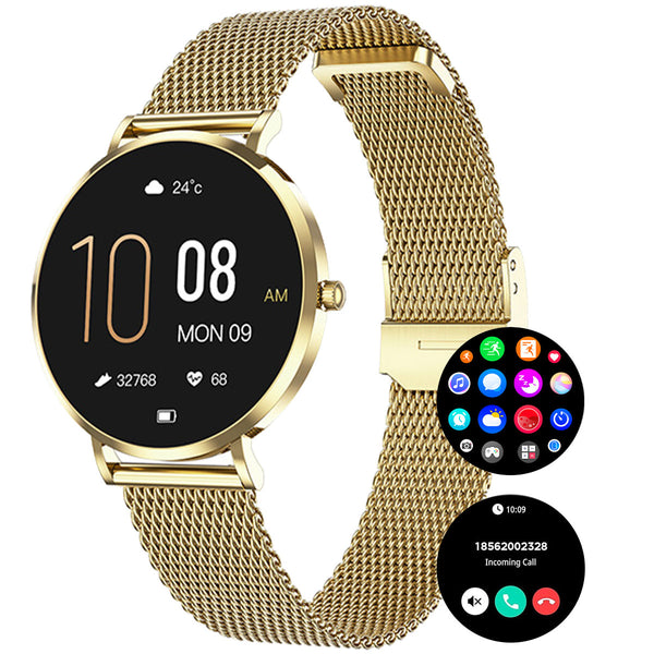 Chronus Women's Exclusive Health Companion 1.19" tempered glass dial, ultra-thin design, focus on women's health, IP68 waterproof, light luxury smart watch - Chronus