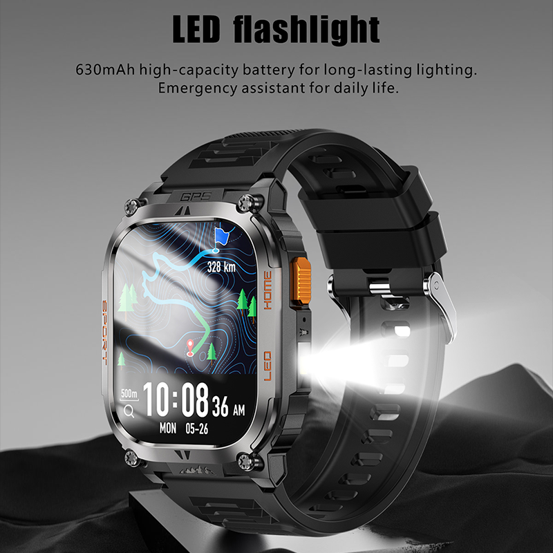 Smartwatch QX18 GPS Compass Flashlight 650mAh Long Battery Life