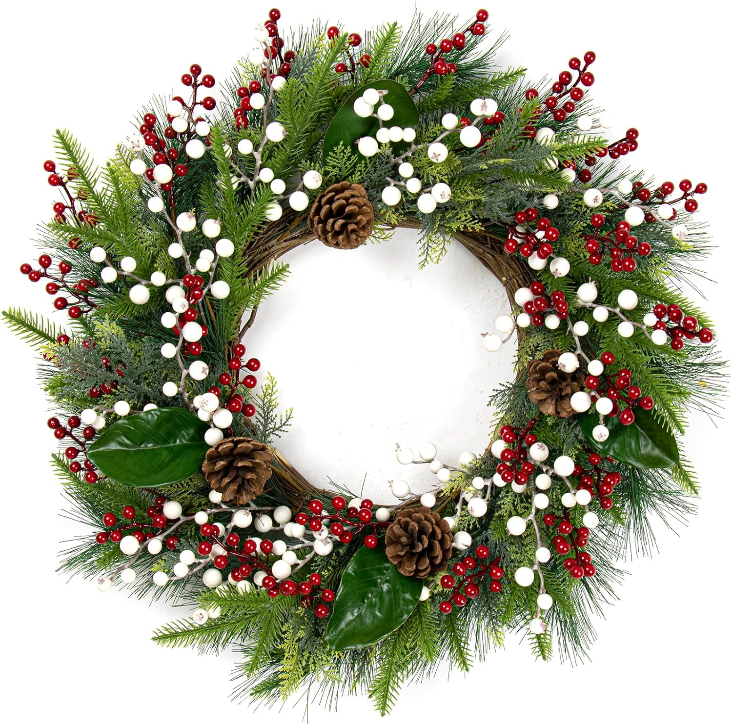 32 Pack Christmas Tree Decorations, Artificial Red Berry Stems 6.5 Inch Christmas Berry Picks with Holly Berries for Xmas Winter Holiday Home DIY Ornaments - Chronus