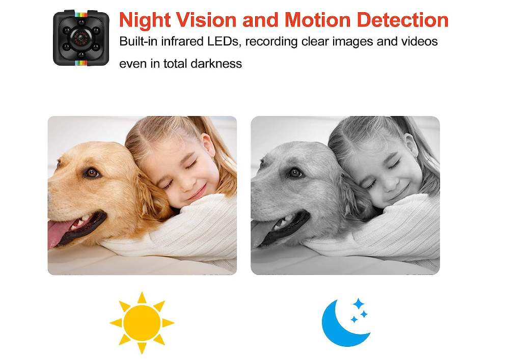 Mini 1080P HD Spy Camera, Wireless, No WiFi Video Recorder, Night Vision, Black - Chronus