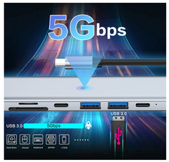 USB C Hub 7 in 1, USB C Adapter with 4K HDMI, Two USBC Ports, sliver - Chronus