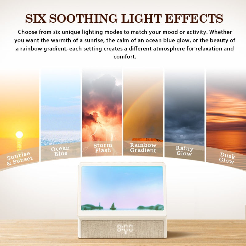 Sunrise Alarm Clock with White Noise, 6 Light Modes, Gentle Wake-Up Light, Night Lamp, Nordic Design