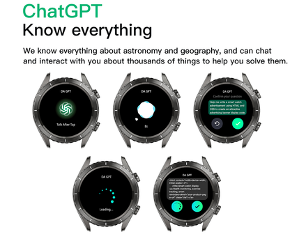 Smart Watch 1.43-inch AMOLED Large Screen, IP68 Waterproof, Women's Health Reminder, Chat-GPT