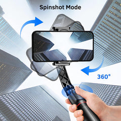 Smartphone Gimbal Stabilizer with Remote, Aluminum Extendable Selfie Stick Tripod, Compatible with iPhone and Android - Chronus