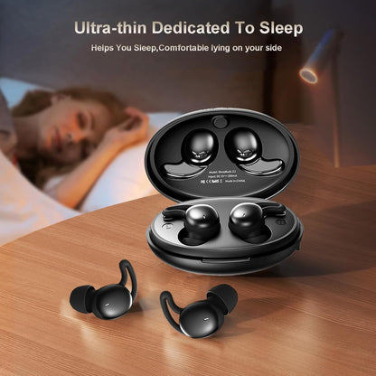 Wireless Sleeping Sleep Earbuds for Side Sleepers Mini Tiny Small Invisible Earbuds Noise Cancelling Smallest Soft Ear Buds Bluetooth Hidden Sleeping Sleep Headphones