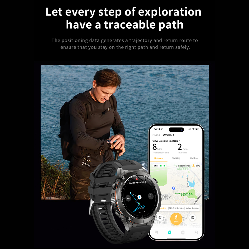 Y101 GPS Sports Smartwatch with 3ATM Waterproof AMOLED Display & Swimming Modes