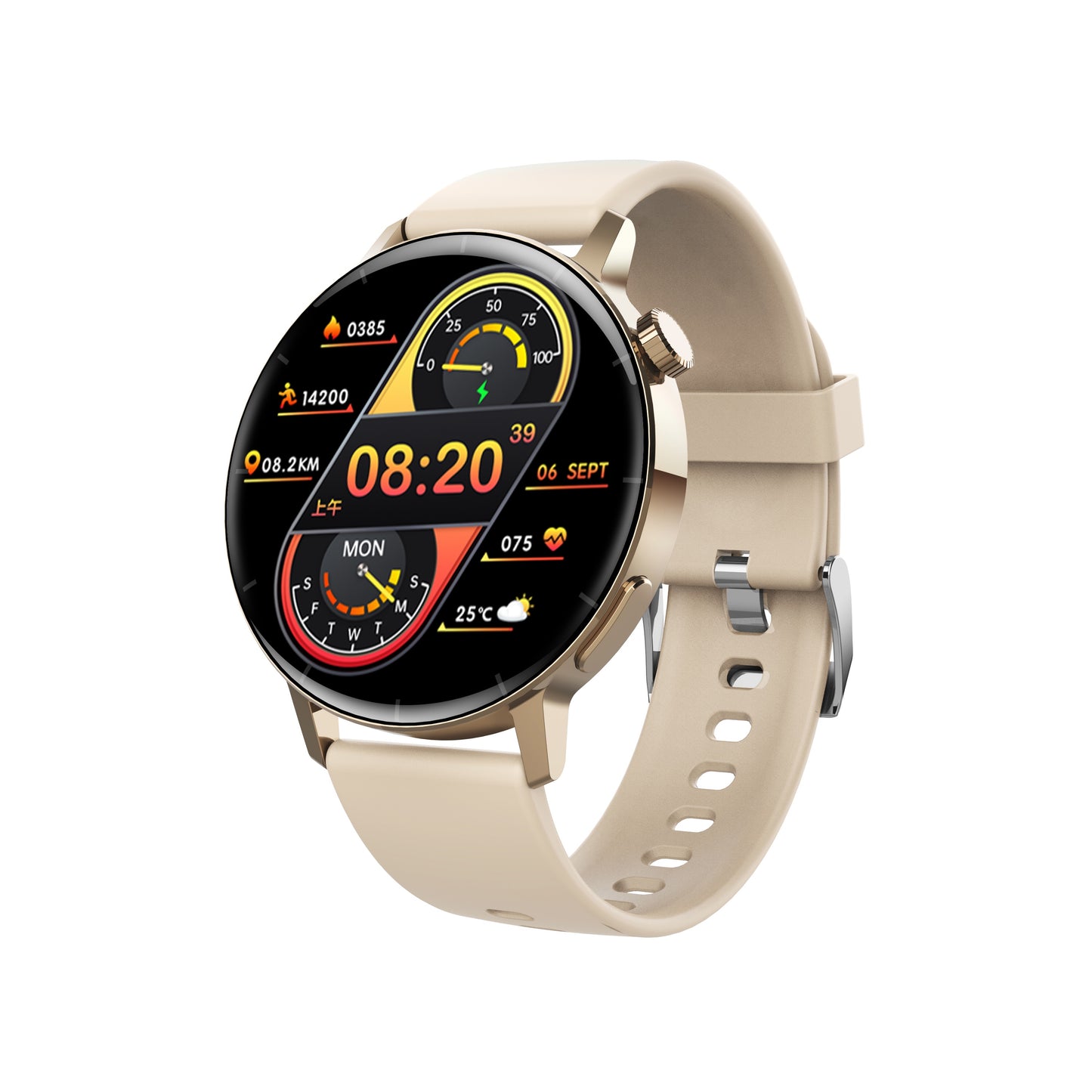 F22R smart sports health watch, 1.32-inch HD round screen, health monitoring, voice call