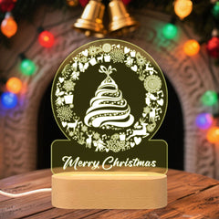 Christmas themed scene personalized night light table gift - Chronus