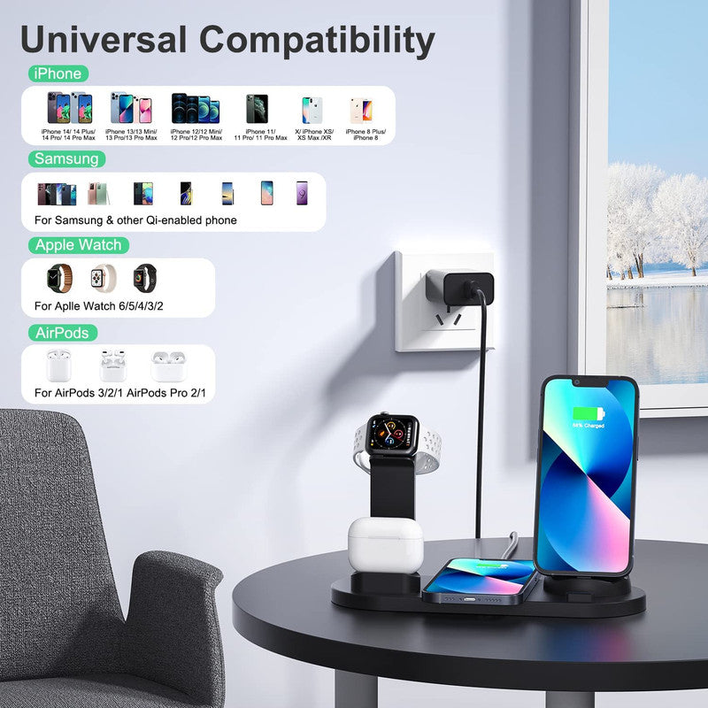 4in1 Wireless Charging Station, for iPhone, Apple Watch, AirPods