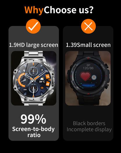 Smartwatch AK75 Flashlight Bluetooth Calling Long Battery Life Outdoor
