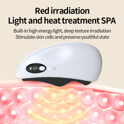 Electric Gua Sha Tool with Red Light Therapy – Natural Obsidian Face & Body Massager, 9 Heat & Vibration Modes, Anti-Aging, Lifting, Wrinkle Reduction, 500mAh Rechargeable, Portable SPA Gift