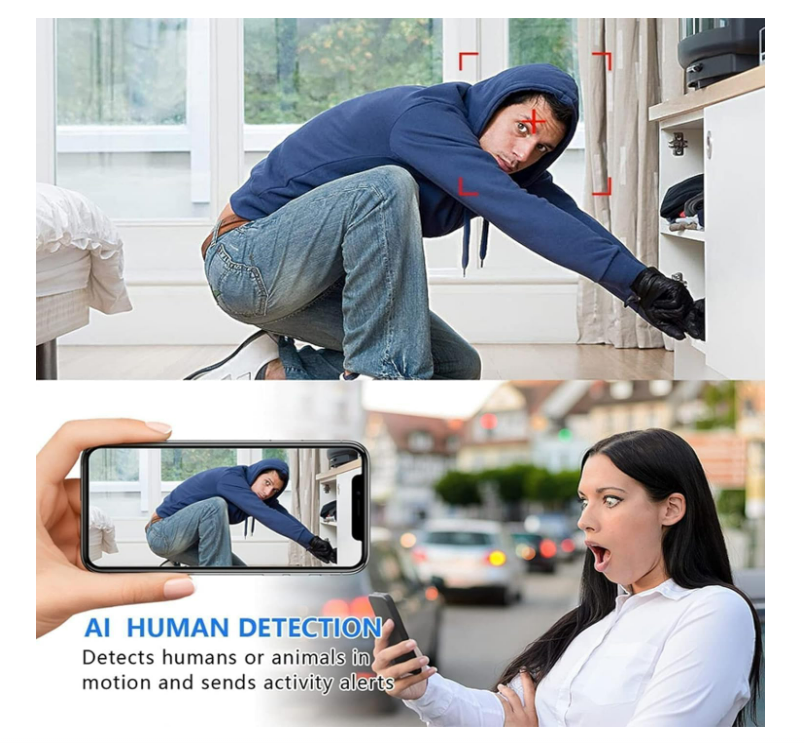 Camera Hidden Home Spy Camera WiFi Mini Secret Camera Remote Monitor Room Nanny Cam Video Recorder Motion Detection Night Vision(Black) - Chronus