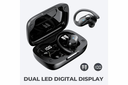 Wireless Earbuds Bluetooth Headphones with Deep Bass Stereo OverEar buds Black