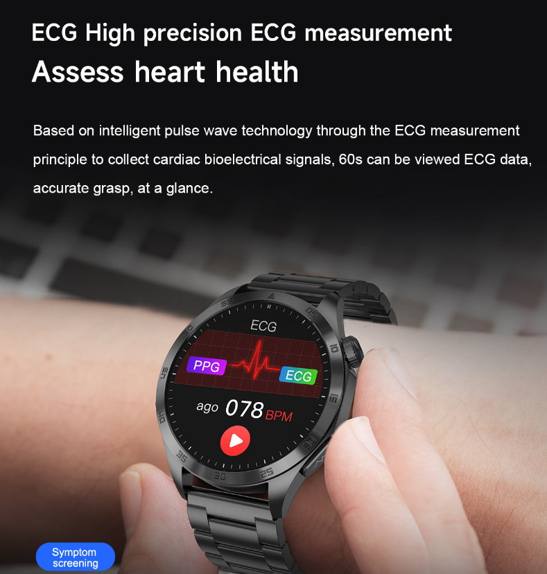 Smartwatch with Blood Sugar Monitoring, Micro Health Check, Uric Acid Detection, Bluetooth Calling, and SOS Feature