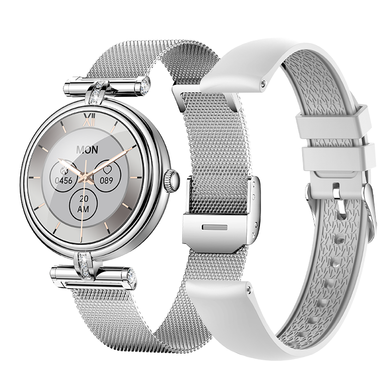 1.09 Inch Stylish Women’s Smartwatch with Diamond Design – Bluetooth Calling, Heart Rate, SpO₂, Sleep & Fitness Tracker with Women’s Wellness Features